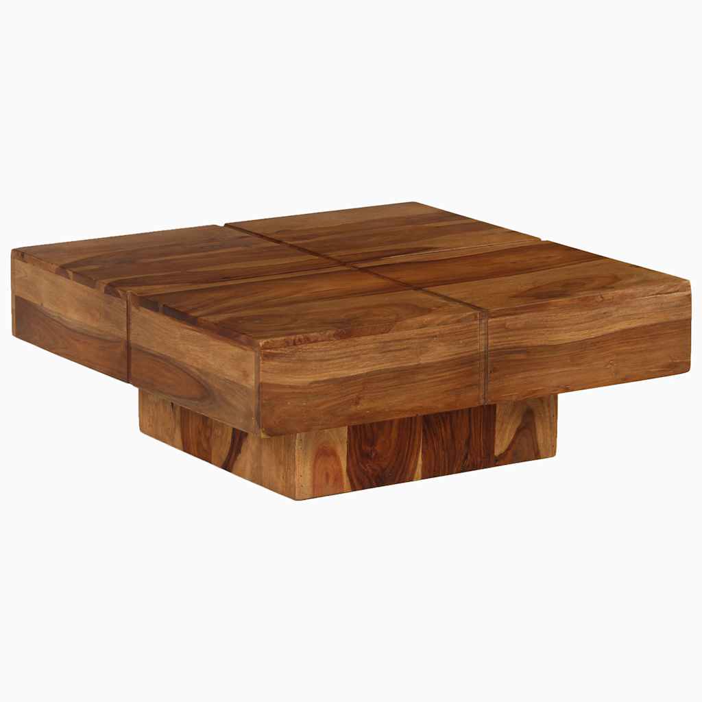 Tavolino da Salotto 80x80x30 cm in Legno Massello di Acacia