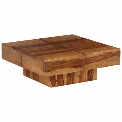 Tavolino da Salotto 80x80x30 cm in Legno Massello di Acacia