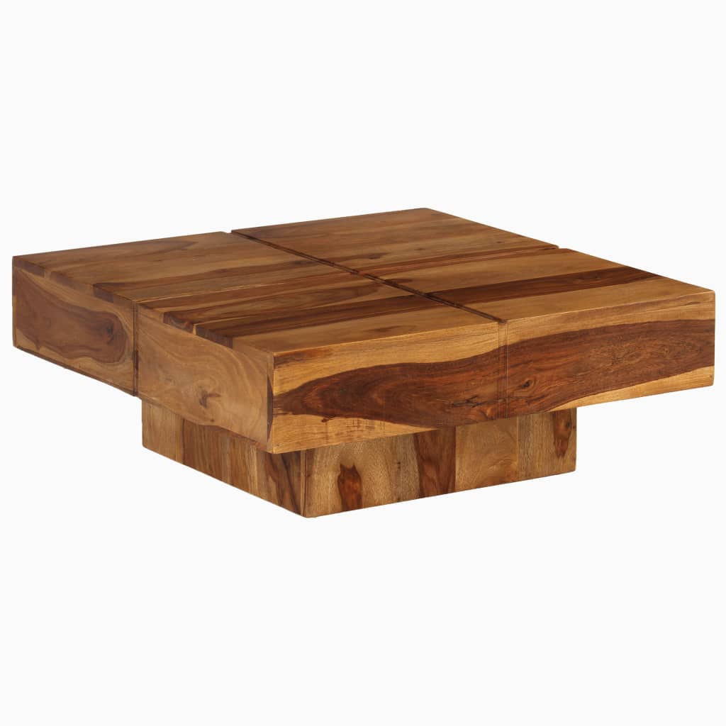 Tavolino da Salotto 80x80x30 cm in Legno Massello di Acacia | homemem39
