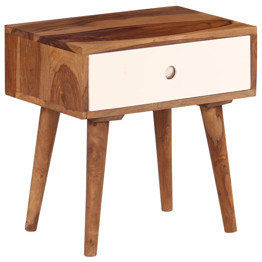 Comodino in Legno Massello di Acacia 45x30x45 cm - homemem39