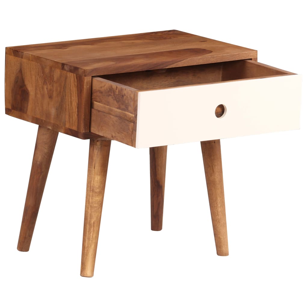 Comodino in Legno Massello di Acacia 45x30x45 cm - homemem39