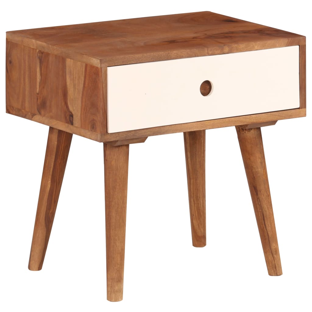 Comodino in Legno Massello di Acacia 45x30x45 cm - homemem39