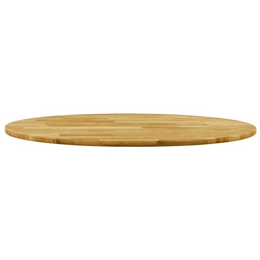 Piano del Tavolo Legno Massello di Rovere Circolare 23mm 700mm - homemem39