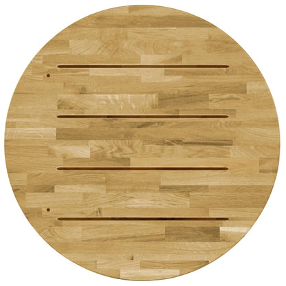 Piano del Tavolo Legno Massello di Rovere Circolare 23mm 700mm - homemem39
