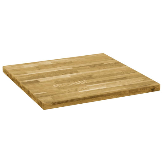 Piano del Tavolo Legno Massello di Rovere Quadrato 44mm 80x80cm - homemem39