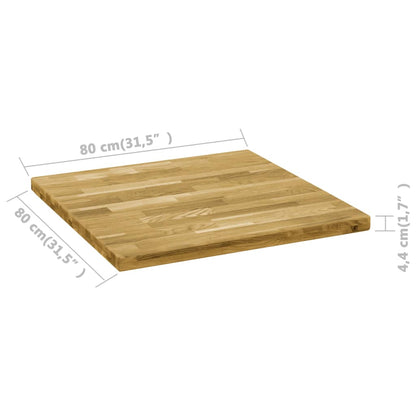 Piano del Tavolo Legno Massello di Rovere Quadrato 44mm 80x80cm - homemem39