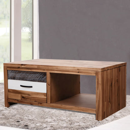 Tavolino da Salotto in Legno Massello d'Acacia 90x50x37,5 cm | homemem39