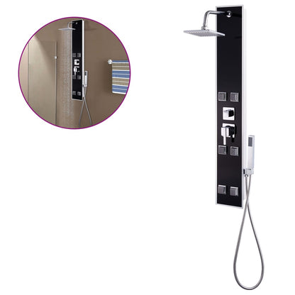 Pannello Doccia in Vetro 18x42,1x120 cm Nero - homemem39