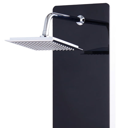 Pannello Doccia in Vetro 25x44,6x130 cm Nero - homemem39