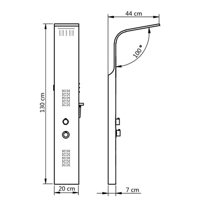 Pannello Doccia in Alluminio 20x44x130 cm Bianco - homemem39