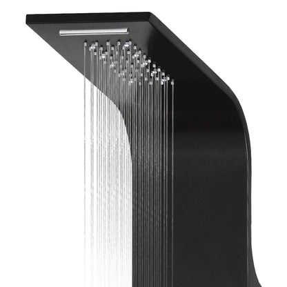Pannello Doccia in Alluminio 20x44x130 cm Nero - homemem39
