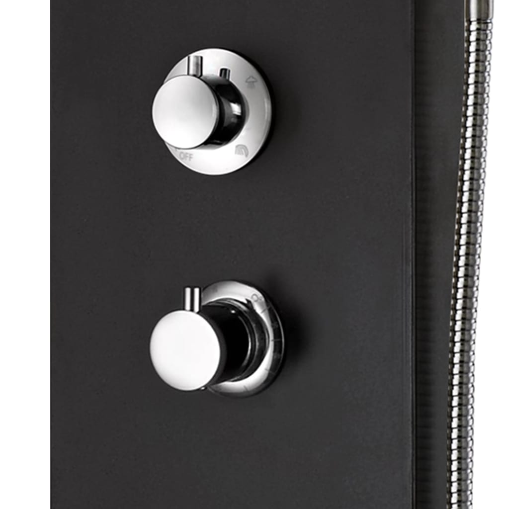 Pannello Doccia in Alluminio 20x44x130 cm Nero - homemem39