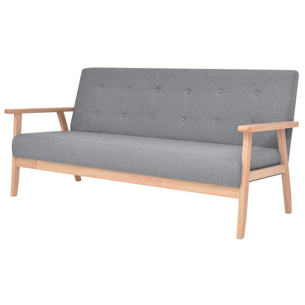 Set di Divani 2 pz in Tessuto Grigio Chiaro | homemem39
