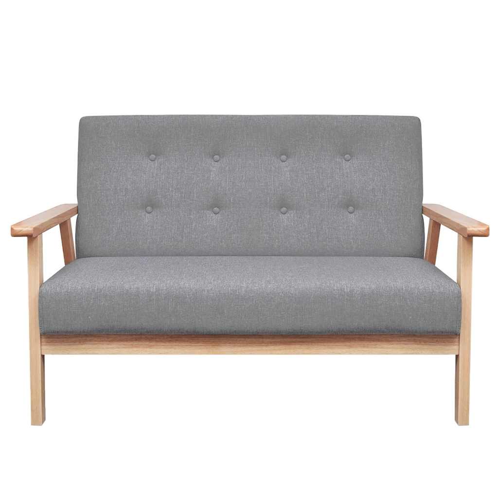 Set di Divani 2 pz in Tessuto Grigio Chiaro | homemem39