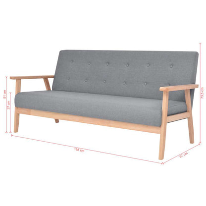 Set di Divani 2 pz in Tessuto Grigio Chiaro | homemem39