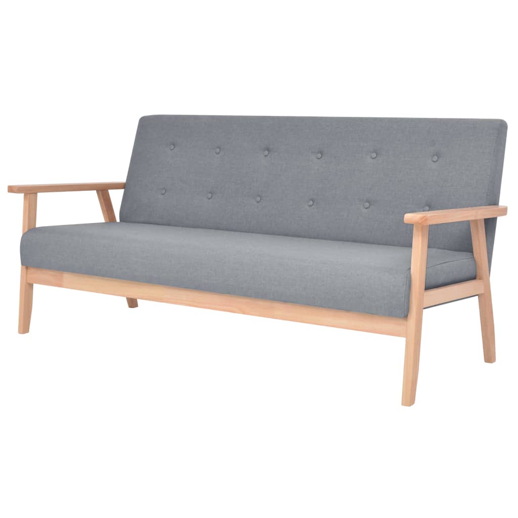 Set di Divani 3 pz in Tessuto Grigio Chiaro | homemem39