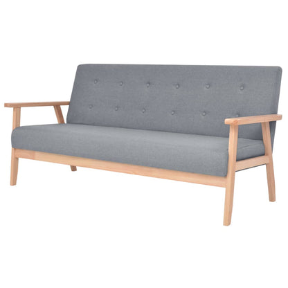 Set di Divani 3 pz in Tessuto Grigio Chiaro | homemem39