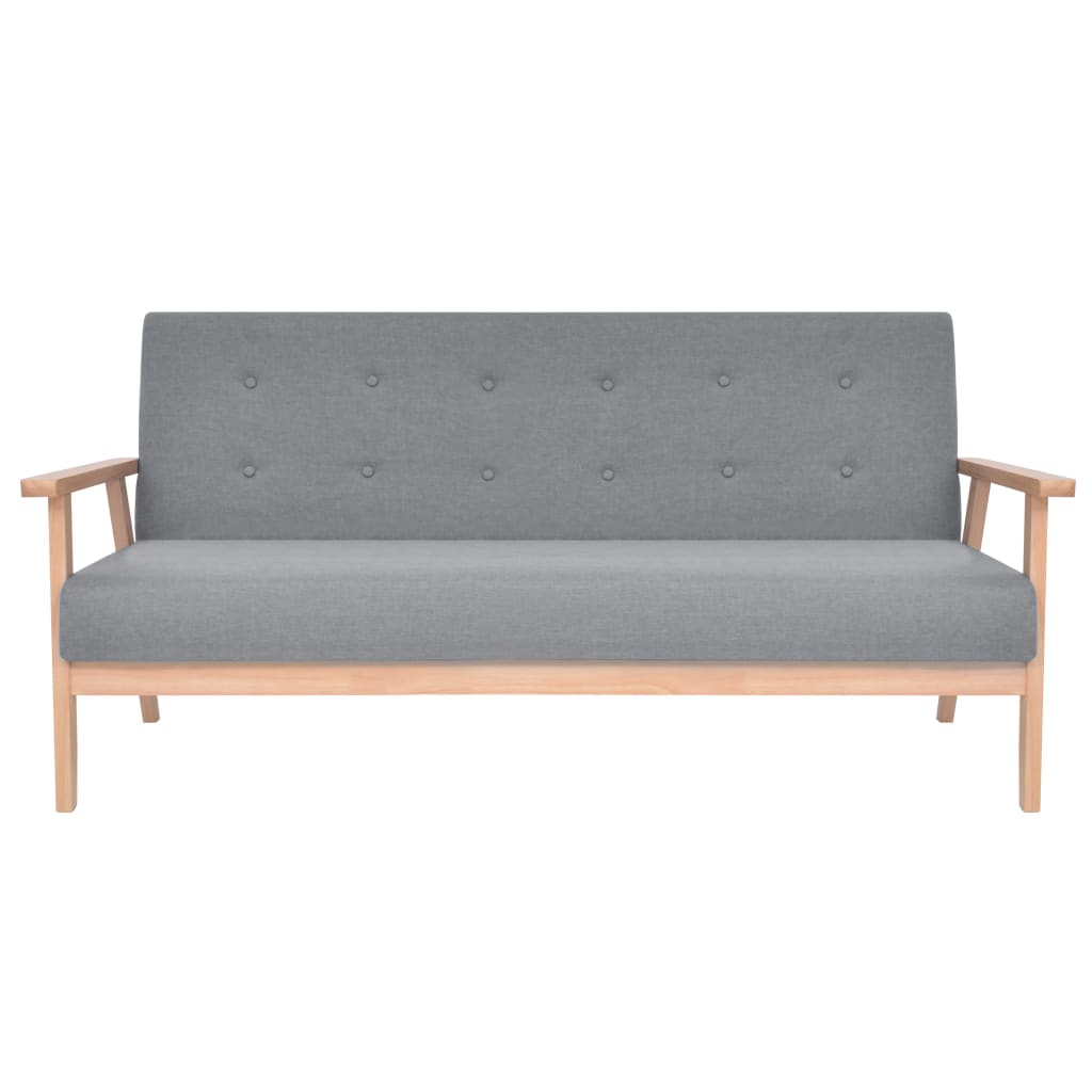 Set di Divani 3 pz in Tessuto Grigio Chiaro | homemem39