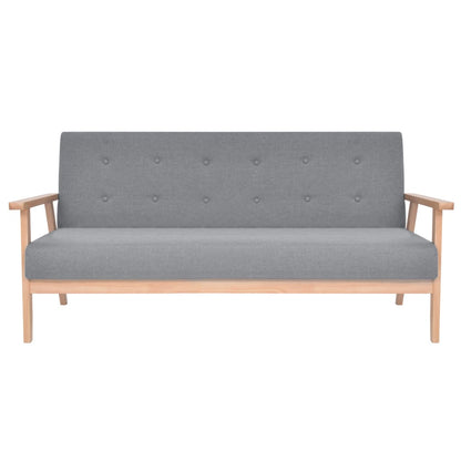 Set di Divani 3 pz in Tessuto Grigio Chiaro | homemem39