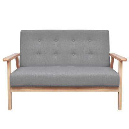 Set di Divani 3 pz in Tessuto Grigio Chiaro | homemem39