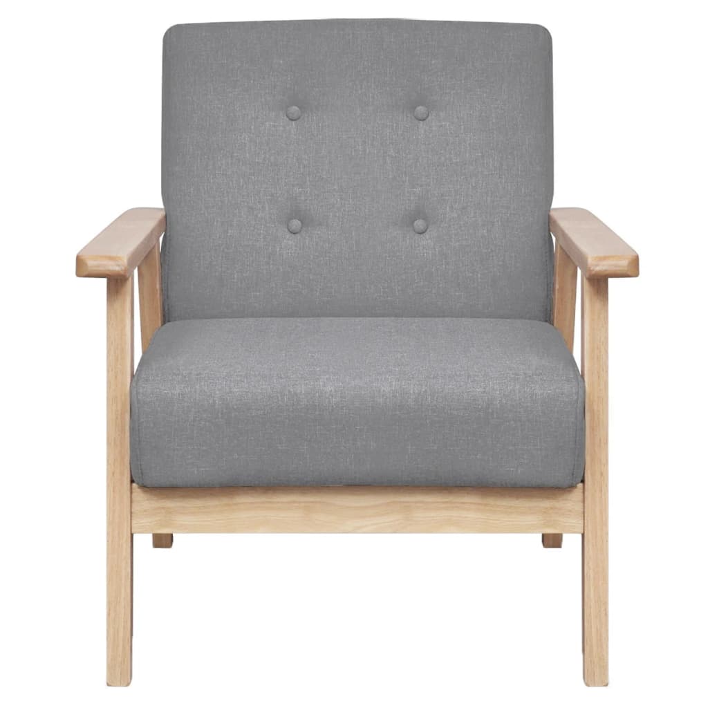 Set di Divani 3 pz in Tessuto Grigio Chiaro | homemem39