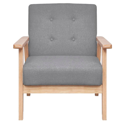 Set di Divani 3 pz in Tessuto Grigio Chiaro | homemem39