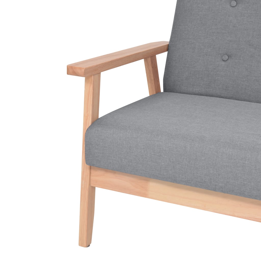 Set di Divani 3 pz in Tessuto Grigio Chiaro | homemem39
