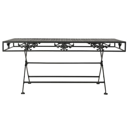 Tavolino da Salotto Pieghevole Vintage Metallo 100x50x45cm Nero