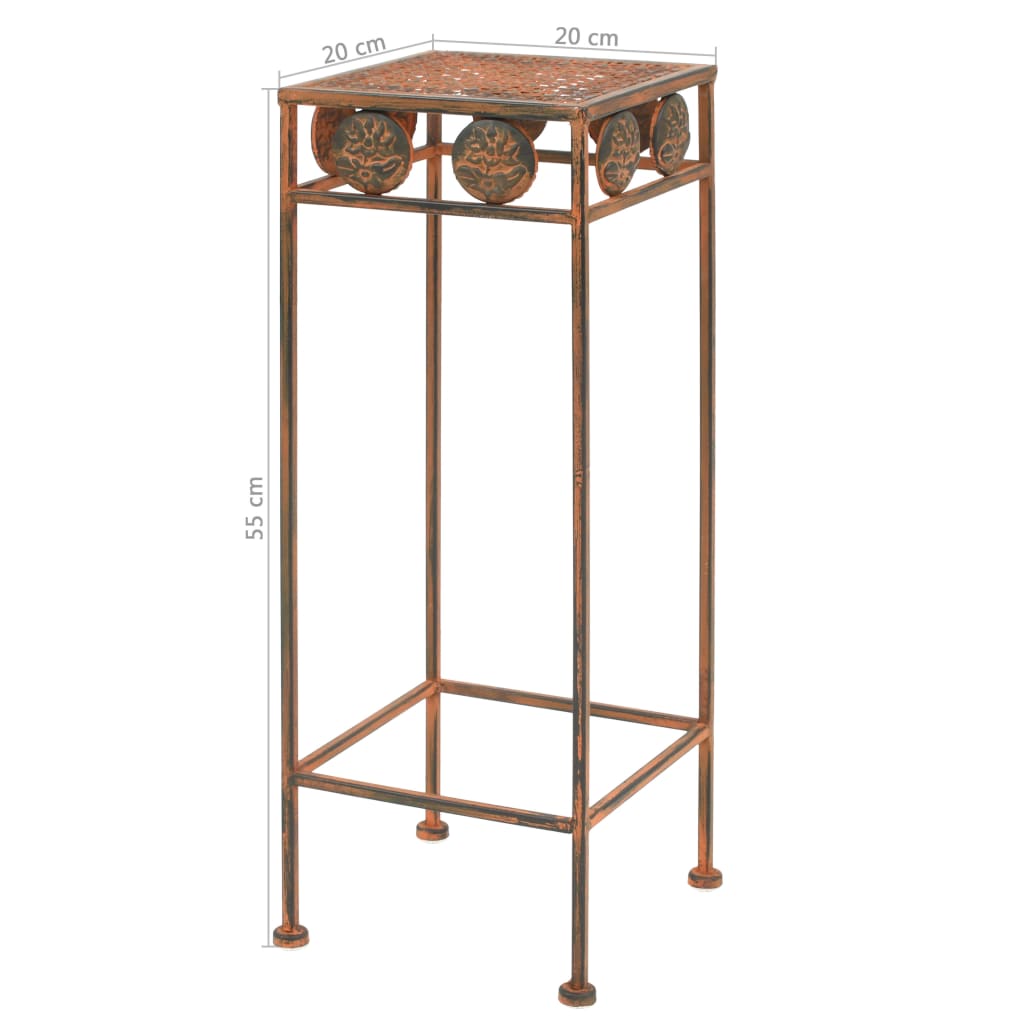 Set Piedistalli per Piante 3 pz Vintage Metallo Effetto Ruggine | homemem39
