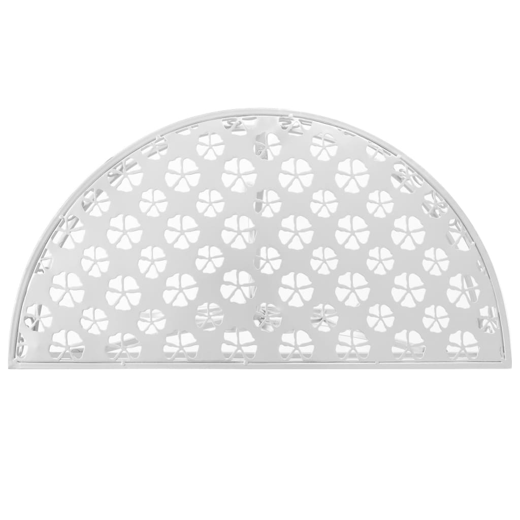 Tavolino Vintage in Metallo Semicircolare 72x36x74 cm Argento - homemem39
