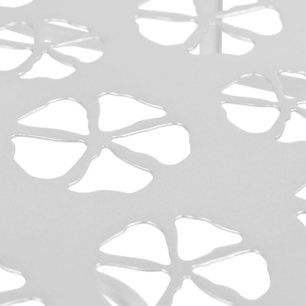 Tavolino Vintage in Metallo Semicircolare 72x36x74 cm Argento - homemem39