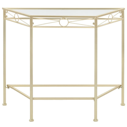 Tavolino Vintage in Metallo 87x34x73 cm Oro - homemem39