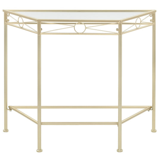 Tavolino Vintage in Metallo 87x34x73 cm Oro - homemem39