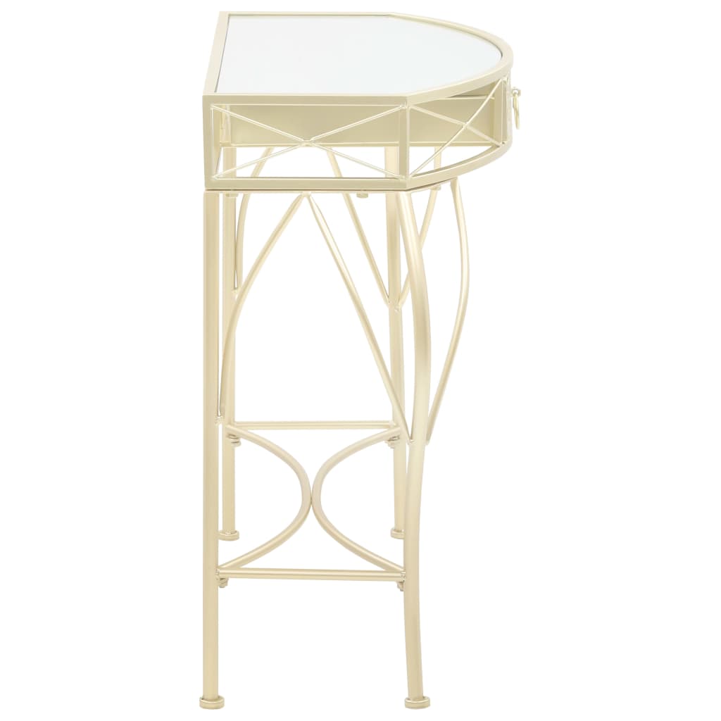 Tavolino Laterale in Stile Francese in Metallo 82x39x76 cm Oro | homemem39