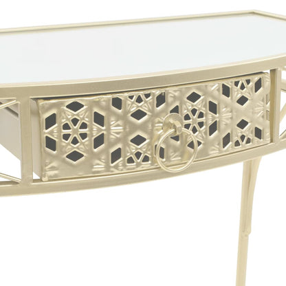 Tavolino Laterale in Stile Francese in Metallo 82x39x76 cm Oro | homemem39
