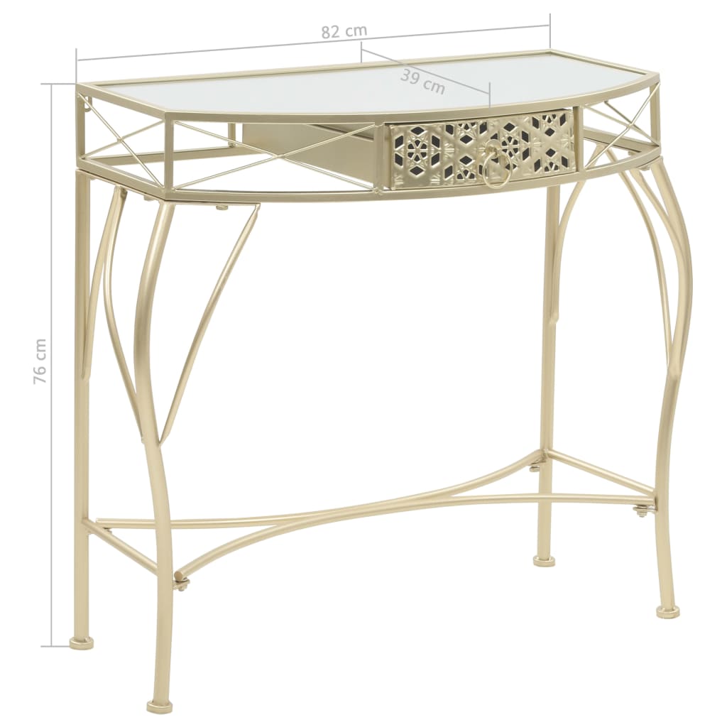 Tavolino Laterale in Stile Francese in Metallo 82x39x76 cm Oro | homemem39