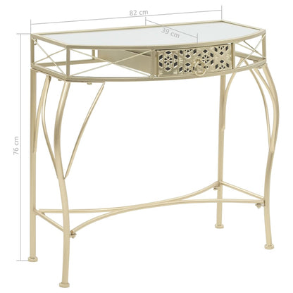 Tavolino Laterale in Stile Francese in Metallo 82x39x76 cm Oro | homemem39