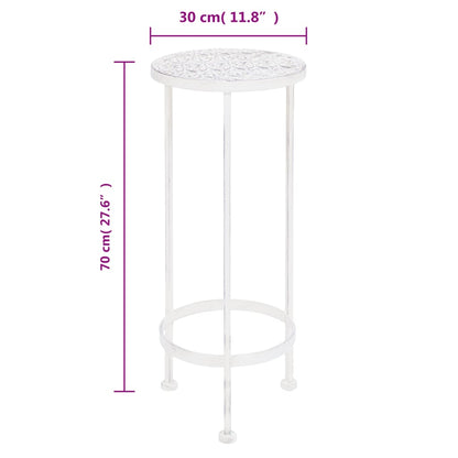 Set Piedistalli per Piante 3 pz Vintage Effetto Bianco Anticato - homemem39