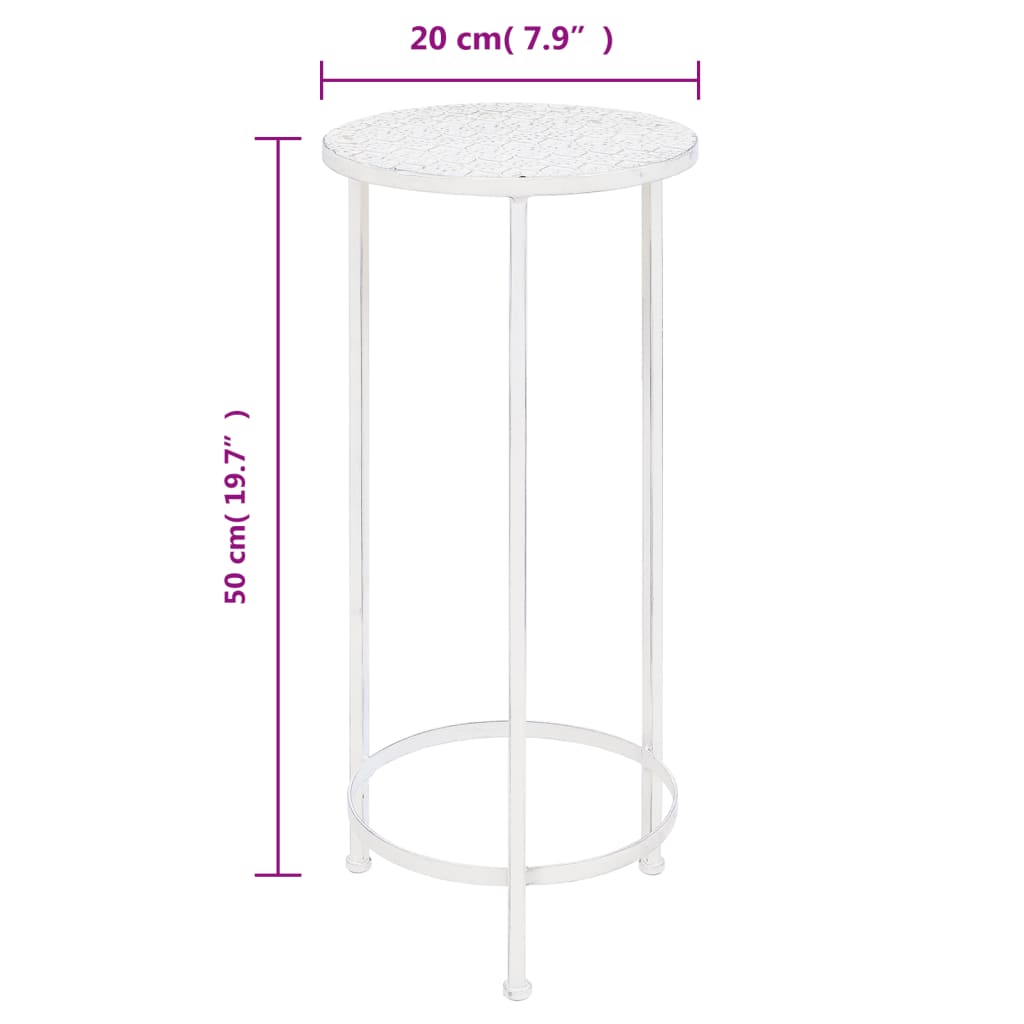 Set Piedistalli per Piante 3 pz Vintage Effetto Bianco Anticato - homemem39