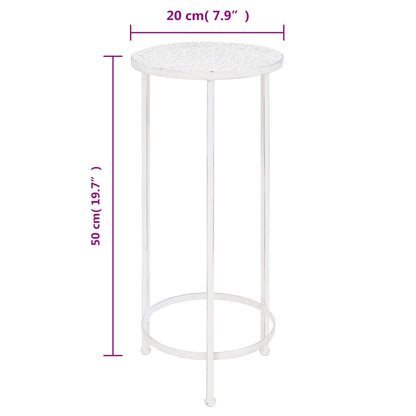 Set Piedistalli per Piante 3 pz Vintage Effetto Bianco Anticato - homemem39