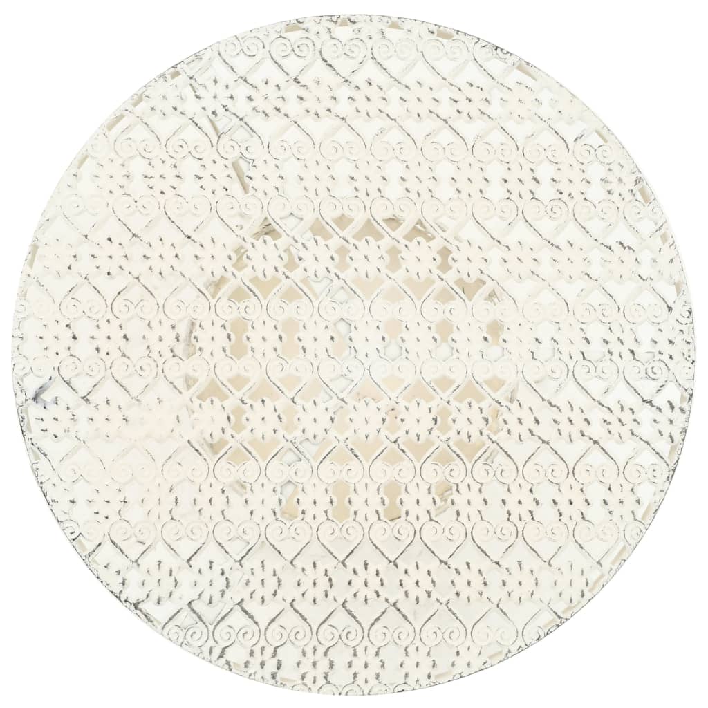 Tavolino da Bar Vintage Circolare in Metallo 40x70cm Bianco | homemem39