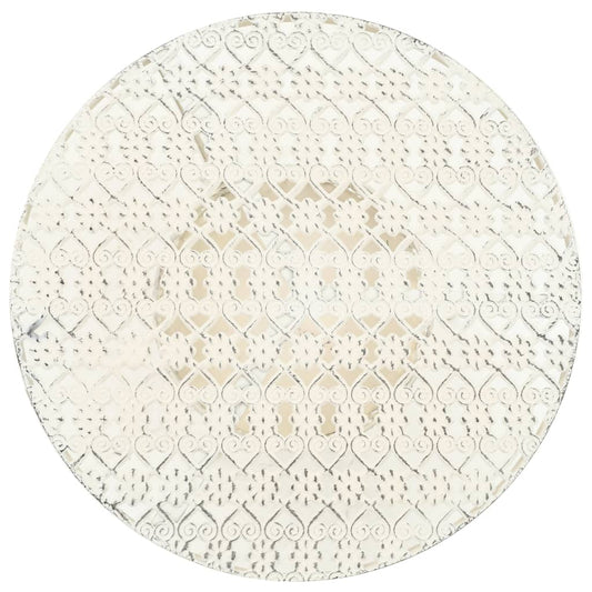 Tavolino da Bar Vintage Circolare in Metallo 40x70cm Bianco | homemem39