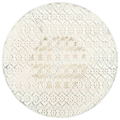 Tavolino da Bar Vintage Circolare in Metallo 40x70cm Bianco - homemem39