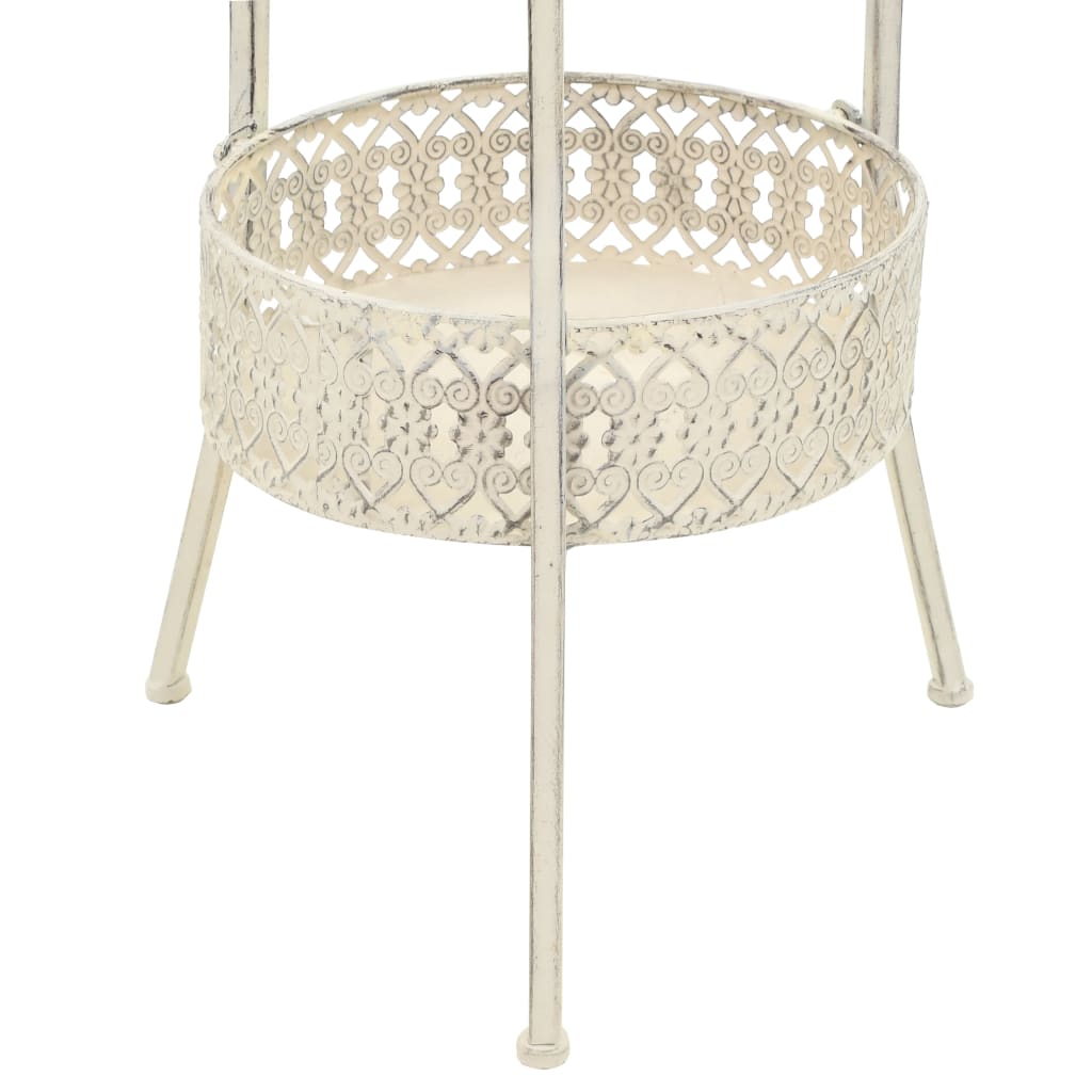 Tavolino da Bar Vintage Circolare in Metallo 40x70cm Bianco | homemem39