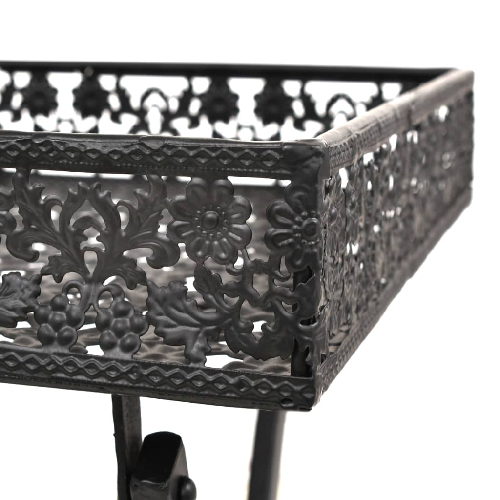 Tavolo da Tè Pieghevole Vintage Metallo 58x35x72 cm Nero | homemem39