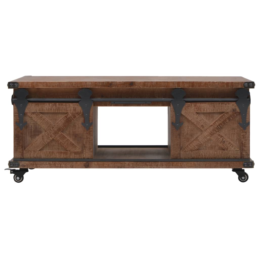 Tavolino da Salotto in Legno di Abete 91x51x38cm Marrone | homemem39