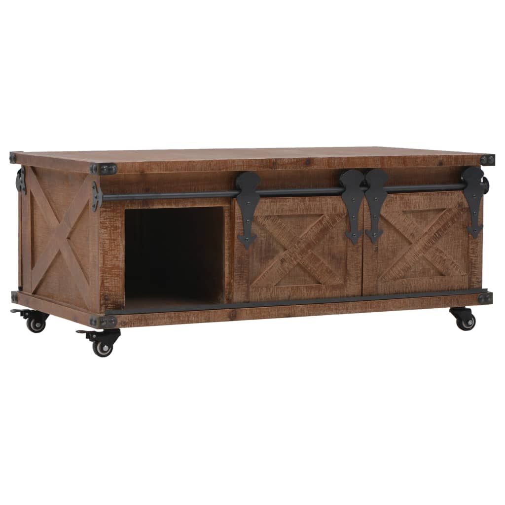 Tavolino da Salotto in Legno di Abete 91x51x38cm Marrone | homemem39