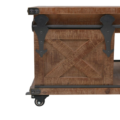 Tavolino da Salotto in Legno di Abete 91x51x38cm Marrone | homemem39