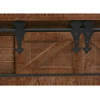 Tavolo Consolle in Massello di Abete 131x35,5x75cm Marrone