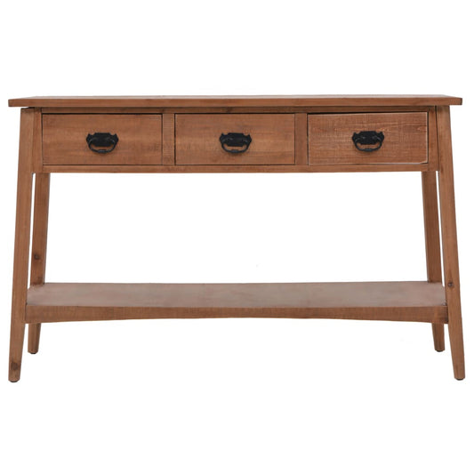 Tavolo Consolle in Massello di Abete 126x40x77,5 cm Marrone | homemem39
